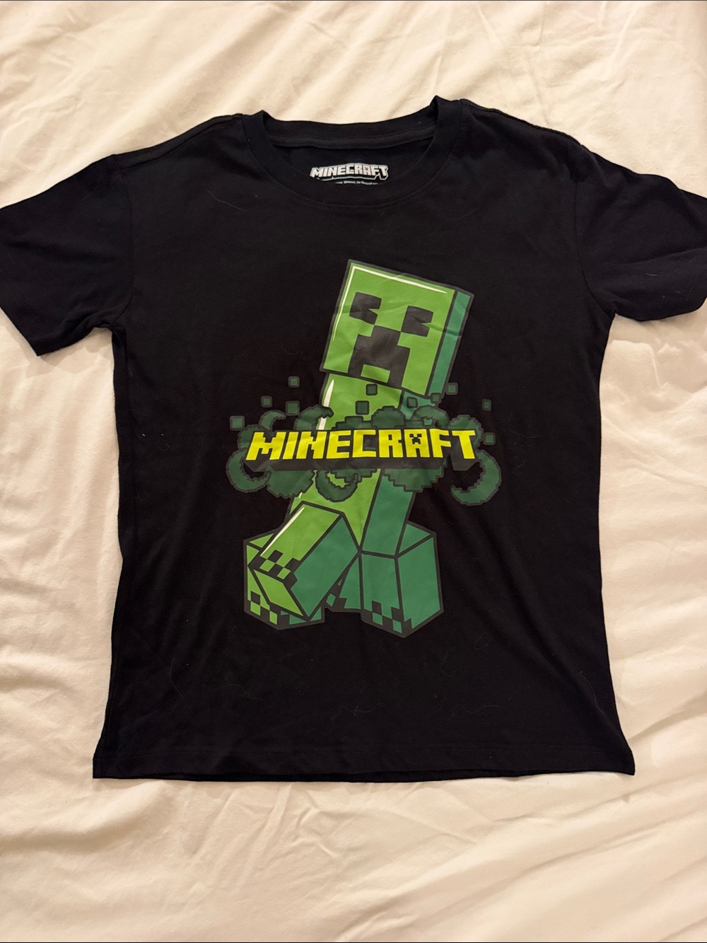 Minecraft Kids' Black Short-Sleeve Creeper Graphic Tee